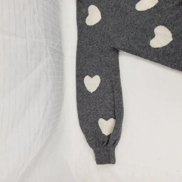 Madewell XXS Alpaca Blend Sweater Heather Gray White Hearts Top Wool Womens - Picture 13 of 13